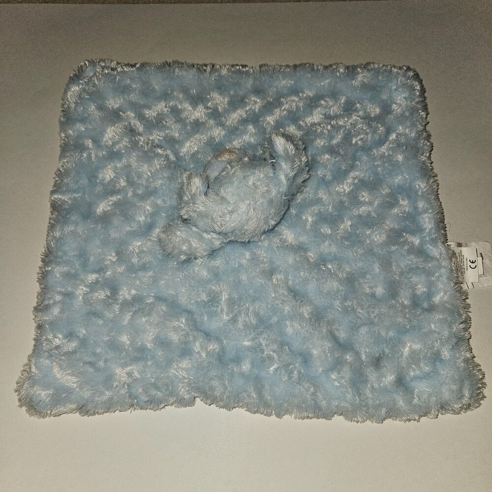 Blankets & Beyond Blue Puppy Dog Lovey Security Plush Toy Rosette Soft Fleece - Picture 5 of 9
